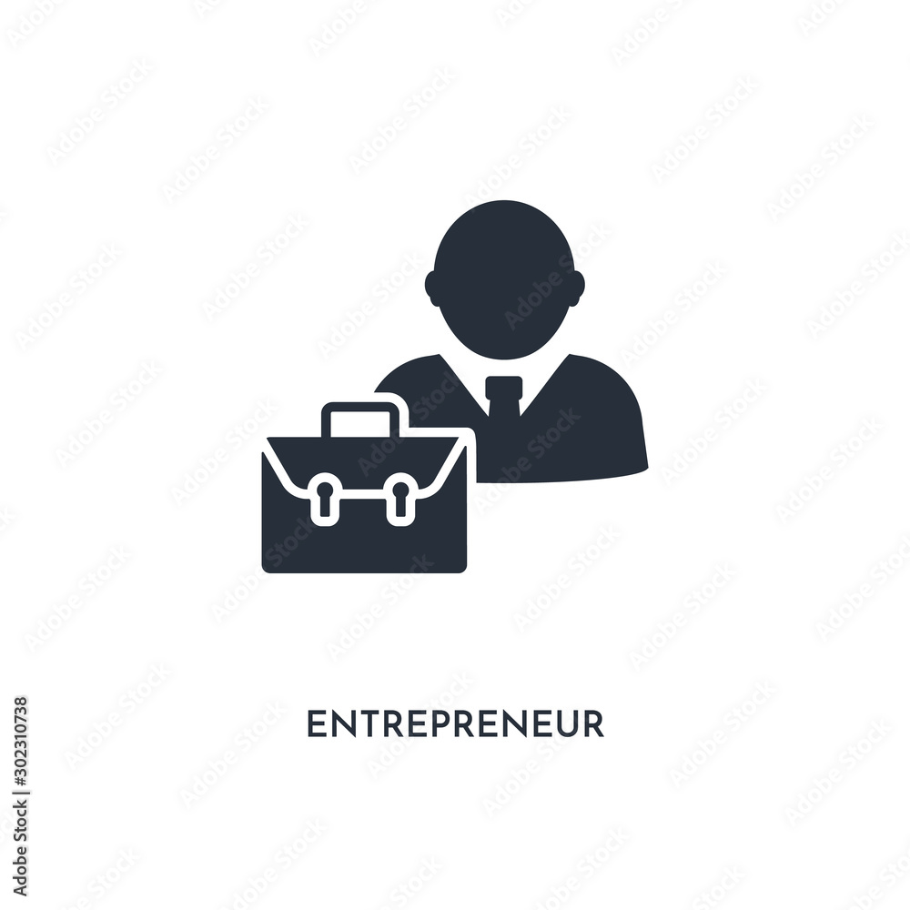 entrepreneur icon. simple element illustration. isolated trendy filled entrepreneur icon on white background. can be used for web, mobile, ui.