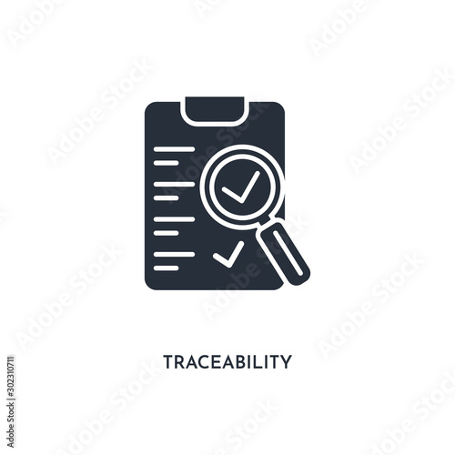traceability icon. simple element illustration. isolated trendy filled traceability icon on white background. can be used for web, mobile, ui.