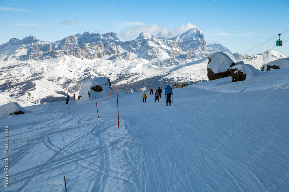 ski slopes in the Dolomites