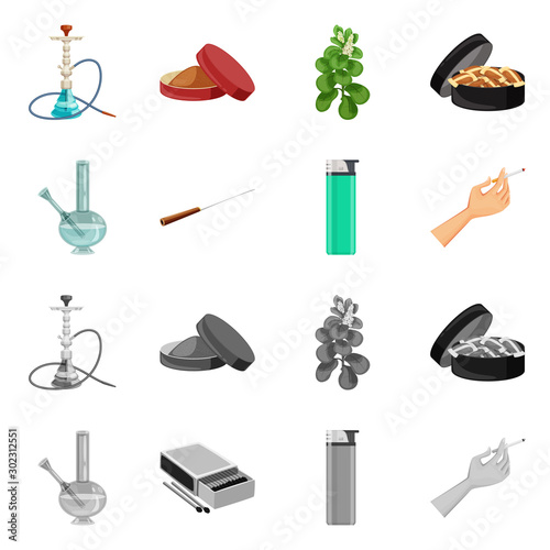 Vector design of refuse and stop sign. Collection of refuse and habit stock symbol for web.