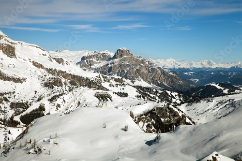support the ski lift in ski area Arabba  Dolomites