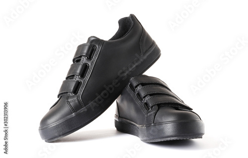 Black men's sneakers isolated on a white background