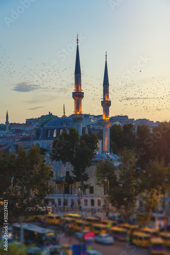 Atik valide mosque in the evening Istanbul at asian side Uskudar district
