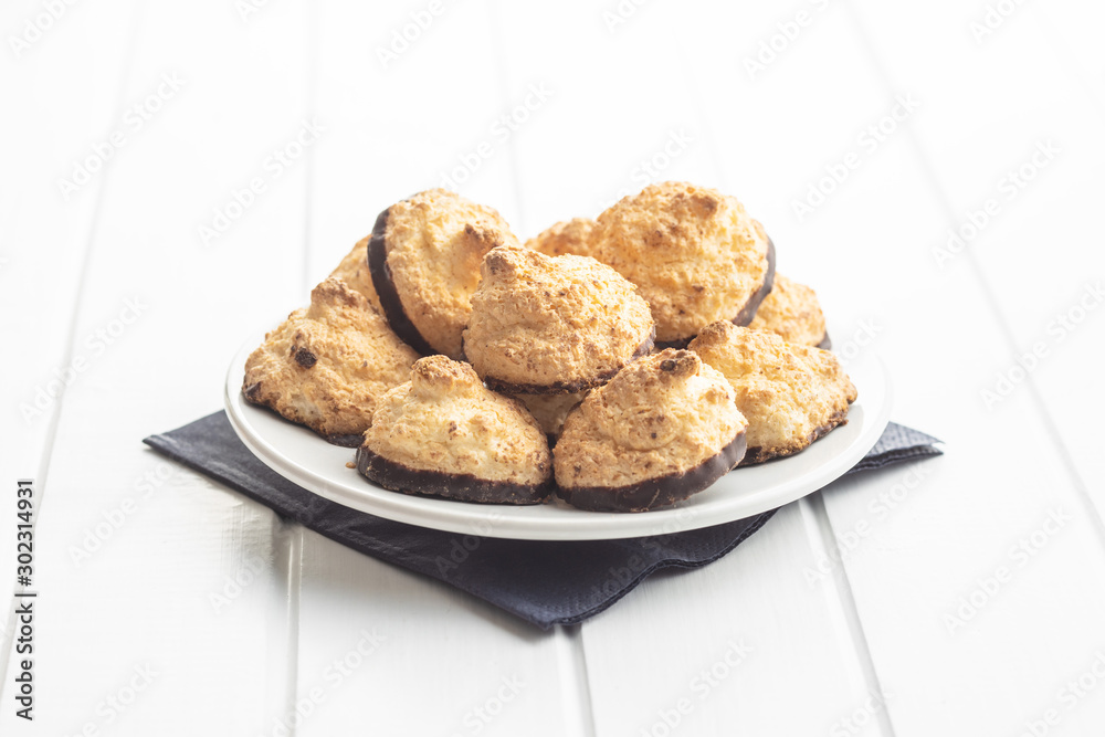 Coconut cookies with chocolate. Coconut cookies with chocolate.