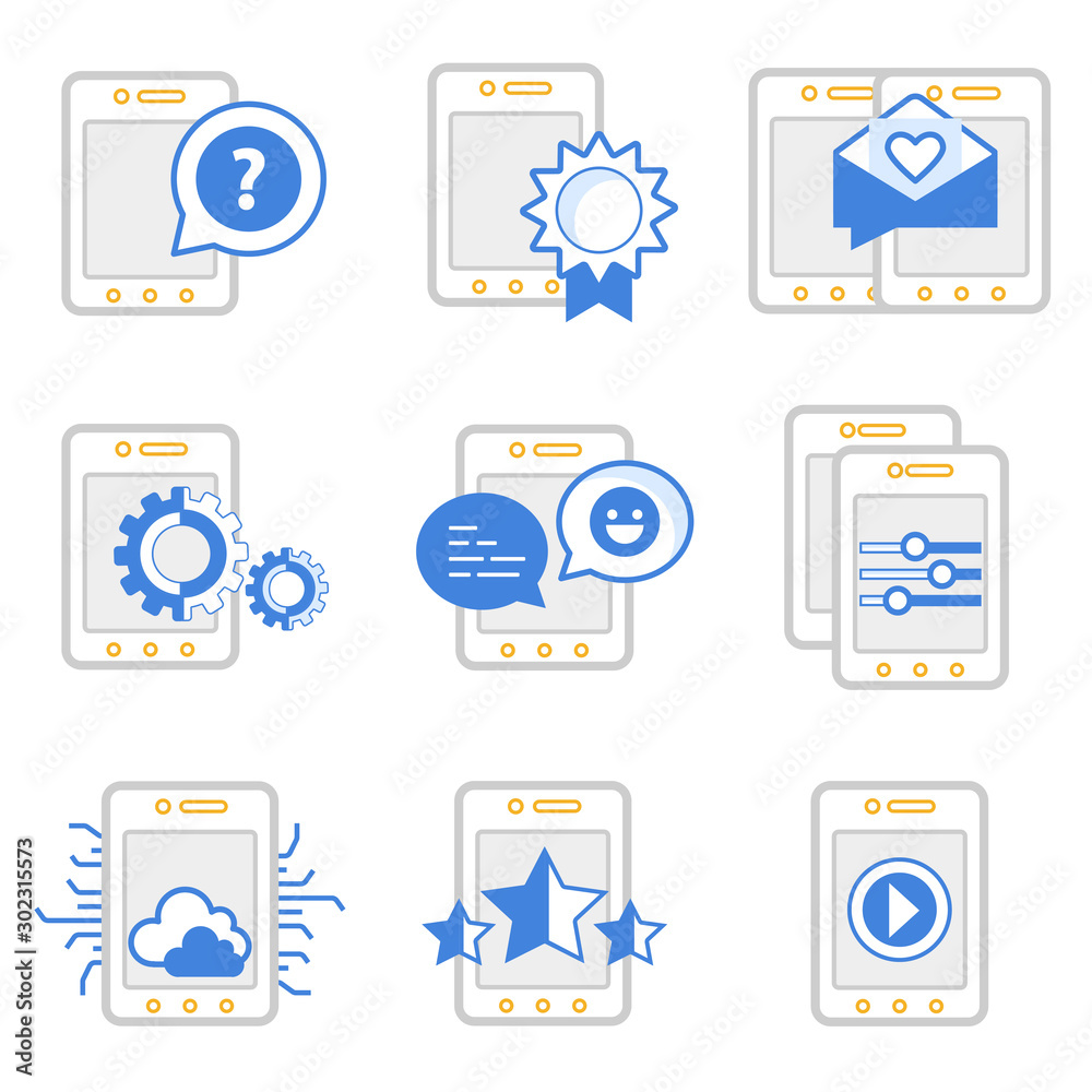 Set vector icons with elements for mobile concepts and web apps. Business and marketing, programming, data management, internet connection, social network, computing, information. Vector Set vector icons with elements for mobile concepts and web apps. Business and marketing, programming, data management, internet connection, social network, computing, information. Vector
