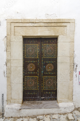 tunisian medina brown old door