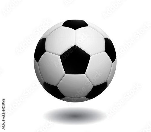 Soccer Ball With Classic Design Isolated On White Background. Vector Illustration.
