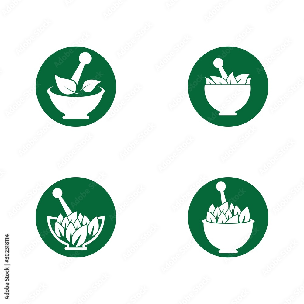 Herbal medicine logo template vector icon Herbal medicine logo template vector icon
