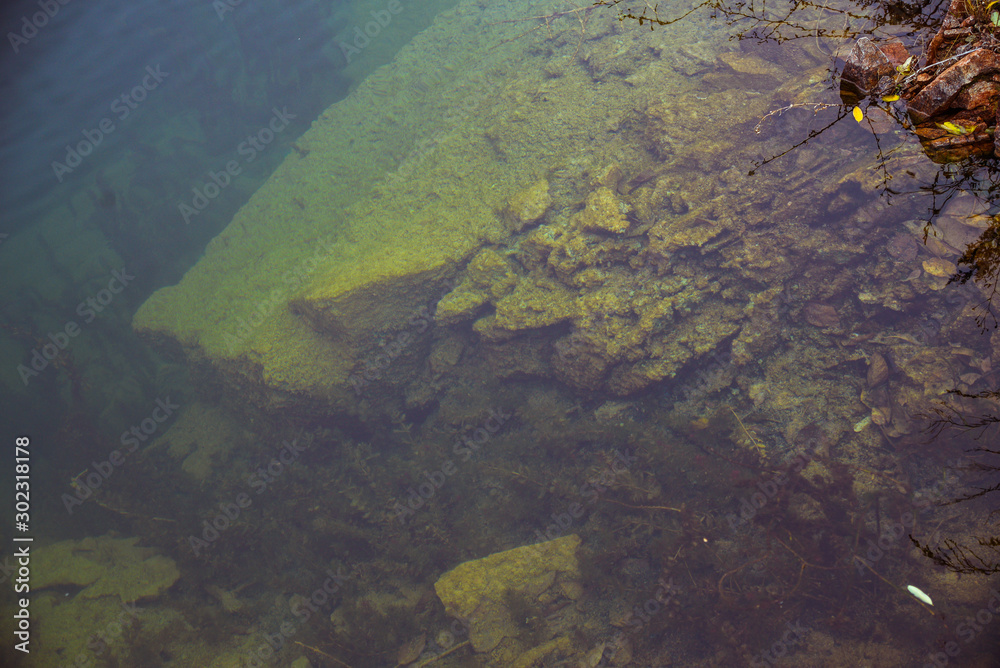 View of the stone underwater