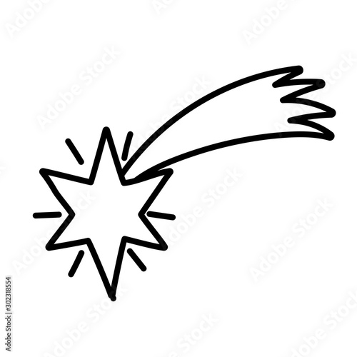 shooting star bright ornament icon thick line