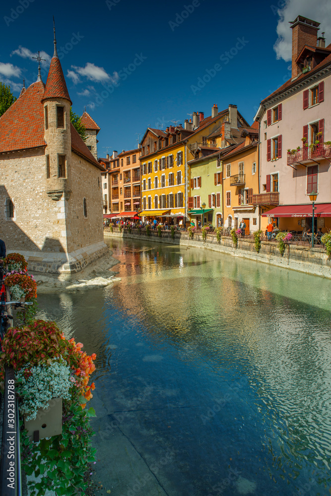 The old city and surroundings in Annecy, France. 