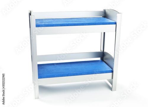 3d render of bunk bed on a white background
