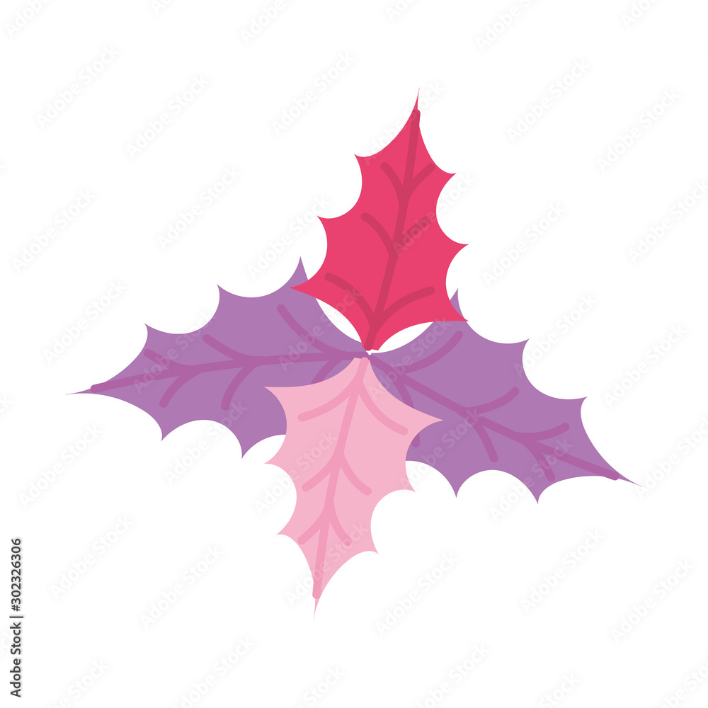 Naklejka premium merry christmas celebration leaves decoration nature
