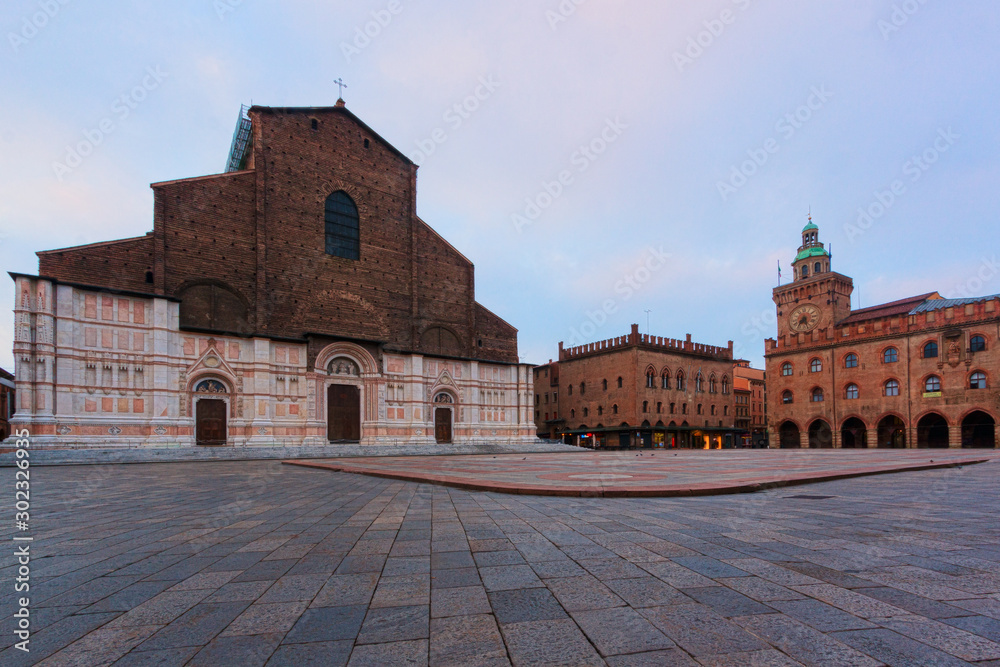 A panoramic view of main square - bologna, italy.