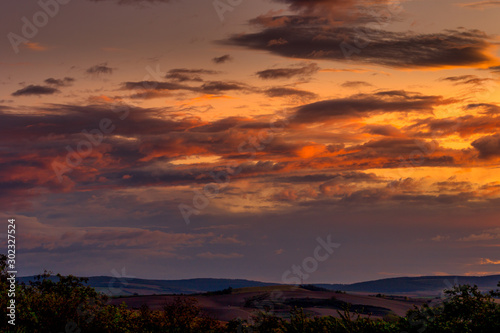 Morning colorful sky over landscape