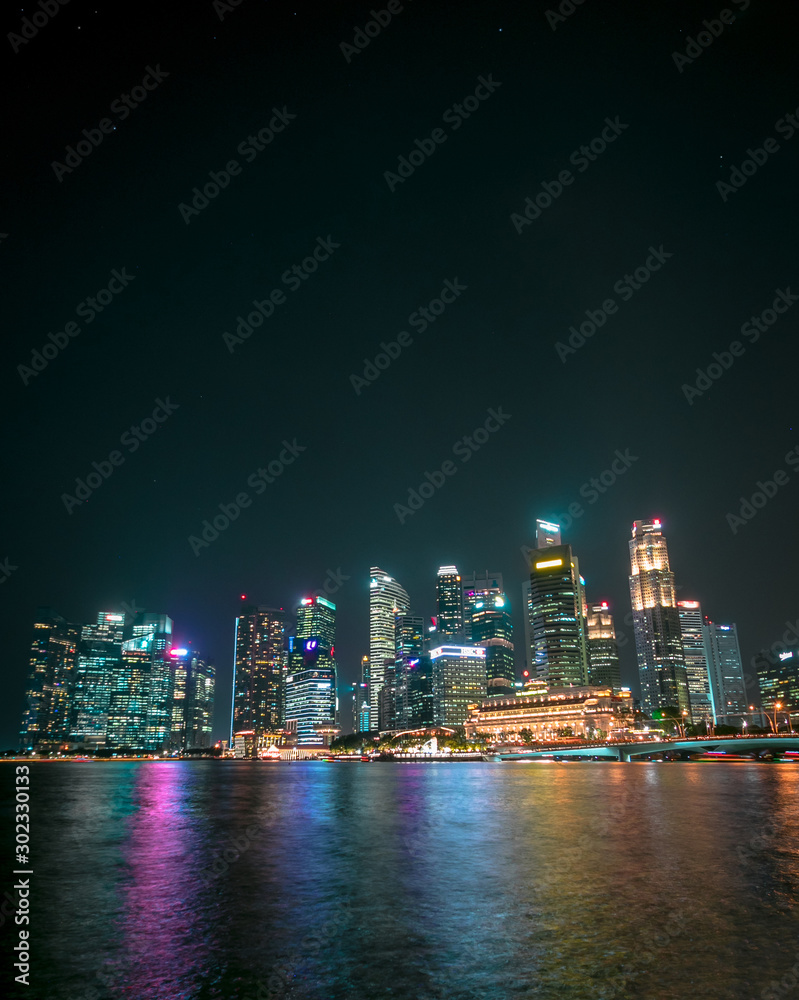 Singapore Skyline at night, Marina Bay Singapore Skyline at night, Marina Bay