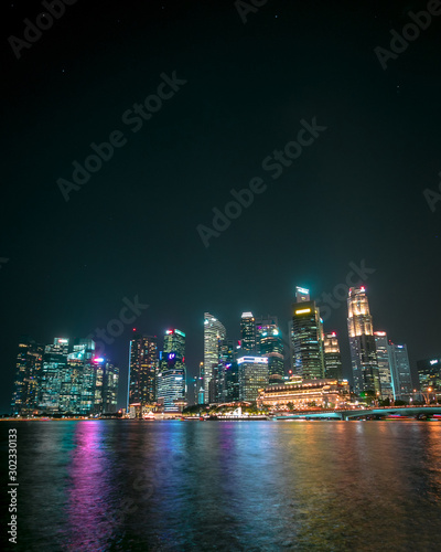 Singapore Skyline at night, Marina Bay