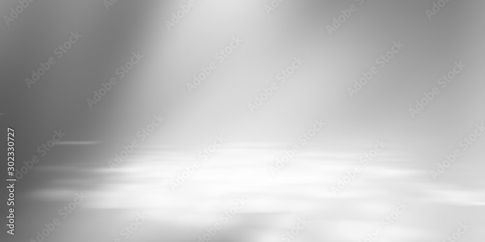 Soft gray empty perspective floor room studio gradient with backdrop spotlight used for background and display your product. - obrazy, fototapety, plakaty 