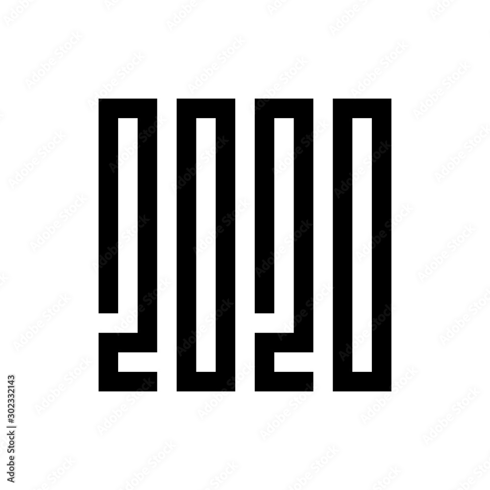 Happy new year 2020, vector logo text design - Vector