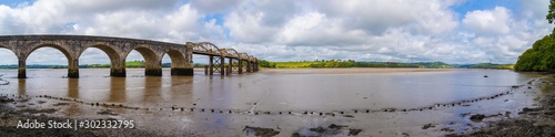 Railyway Bridge of the Tamar Valley Line over the River Tavy in Plymouth Devon photo