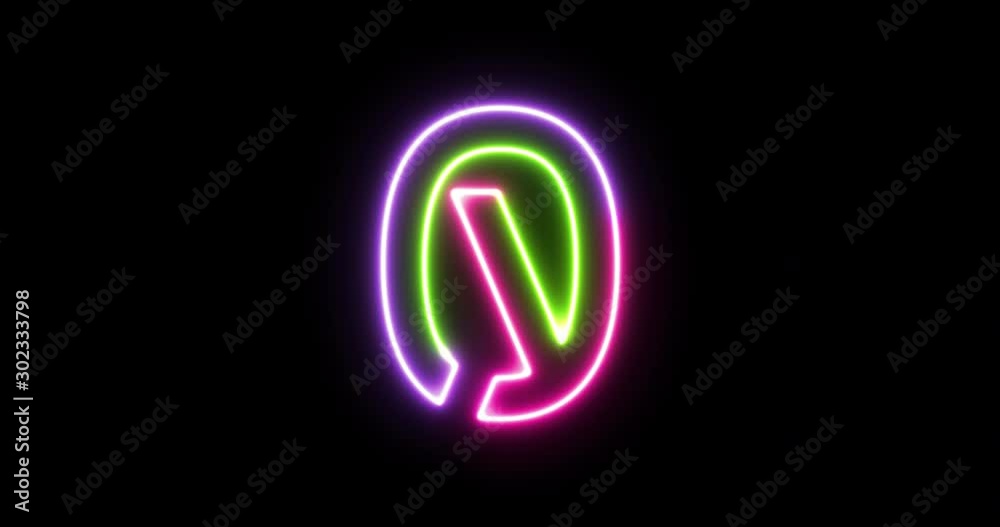 Outline neon glowing number 0 in thee popular neon colors Outline neon glowing number 0 in thee popular neon colors