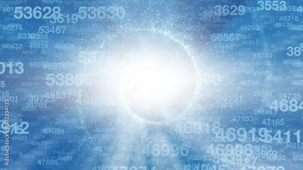 Artistic computer cyberspace with multi digit numbers copy space animation background.