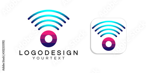 wifi logo design. icon app smartphone color full