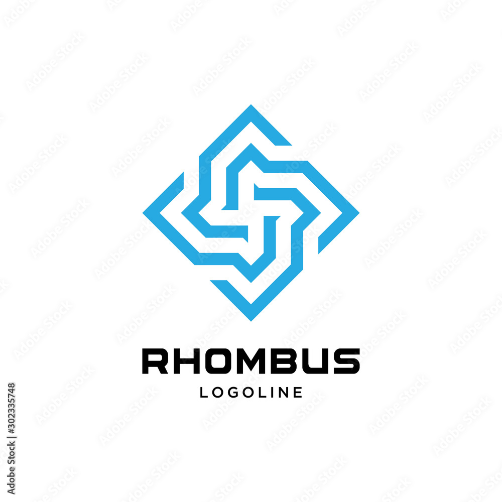 Abstract rhombus logo design template Abstract rhombus logo design template