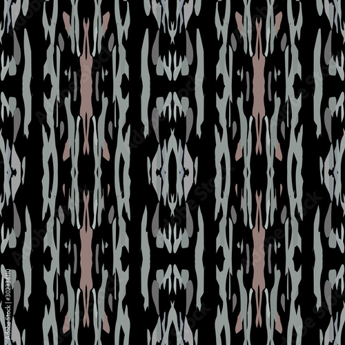 Hand Drawn, Paint Texture. Shibori Ornament. 