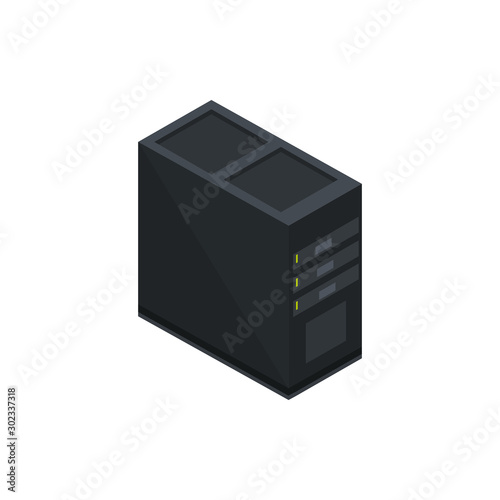 pc case unit technology hardware device computer isometric