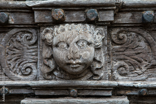 Wooden Carving in Cathedral Close in Exeter