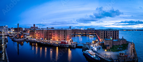 Aerial view of Royal Albert Dock in Liverpool, England photo