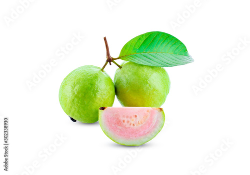 Fresh guava isolated on white background