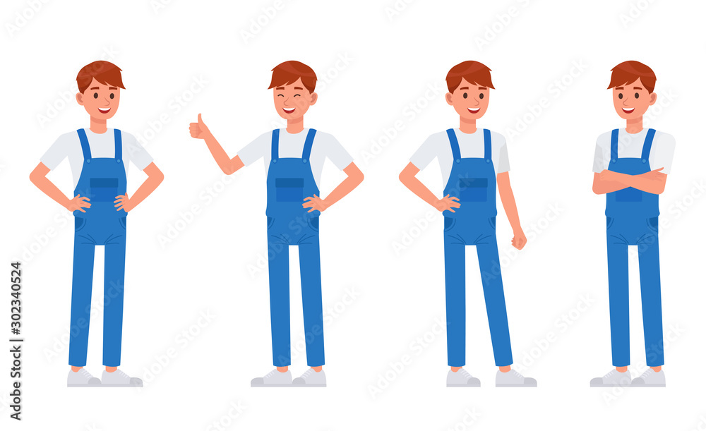 Cleaning staff character vector design no2