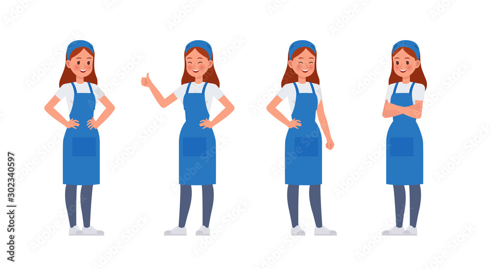 Fototapeta premium Cleaning staff character vector design no9