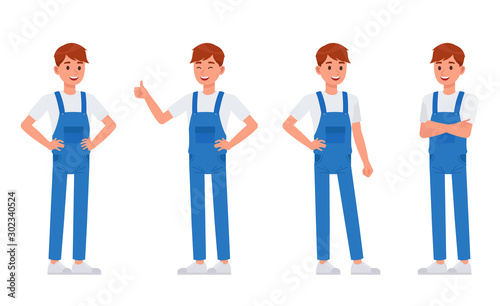 Cleaning staff character vector design no2