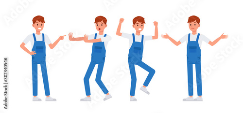 Cleaning staff character vector design no5