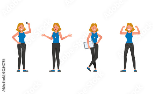 Fitness trainer character vector design. Woman dressed in sports clothes. no5