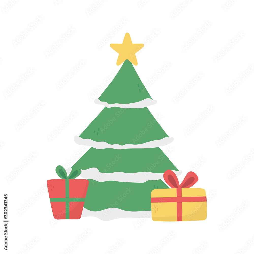 bright tree star gift boxes merry christmas celebration bright tree star gift boxes merry christmas celebration