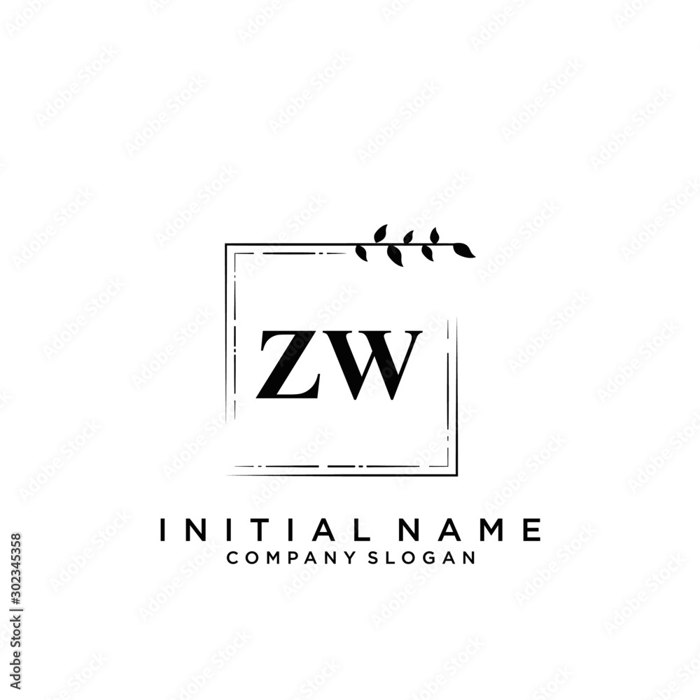 Obraz premium Letter ZW Beauty Logo Template Vector