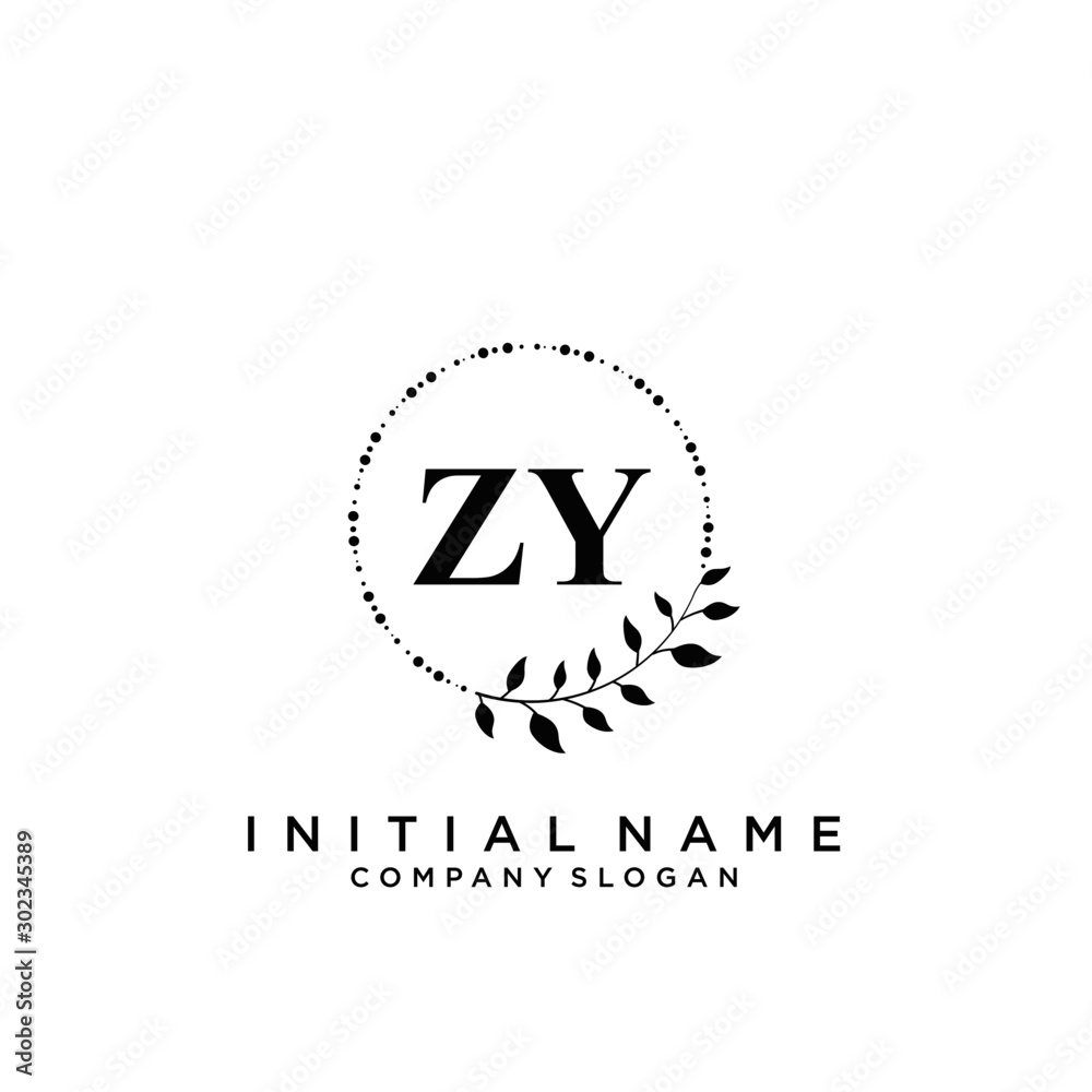 Letter ZY Beauty Logo Template Vector Letter ZY Beauty Logo Template Vector