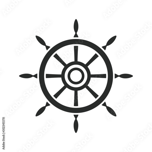 ship steering wheel icon vector template