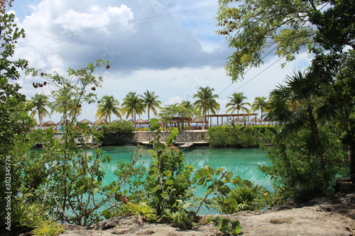 Tropical background in Cozumel