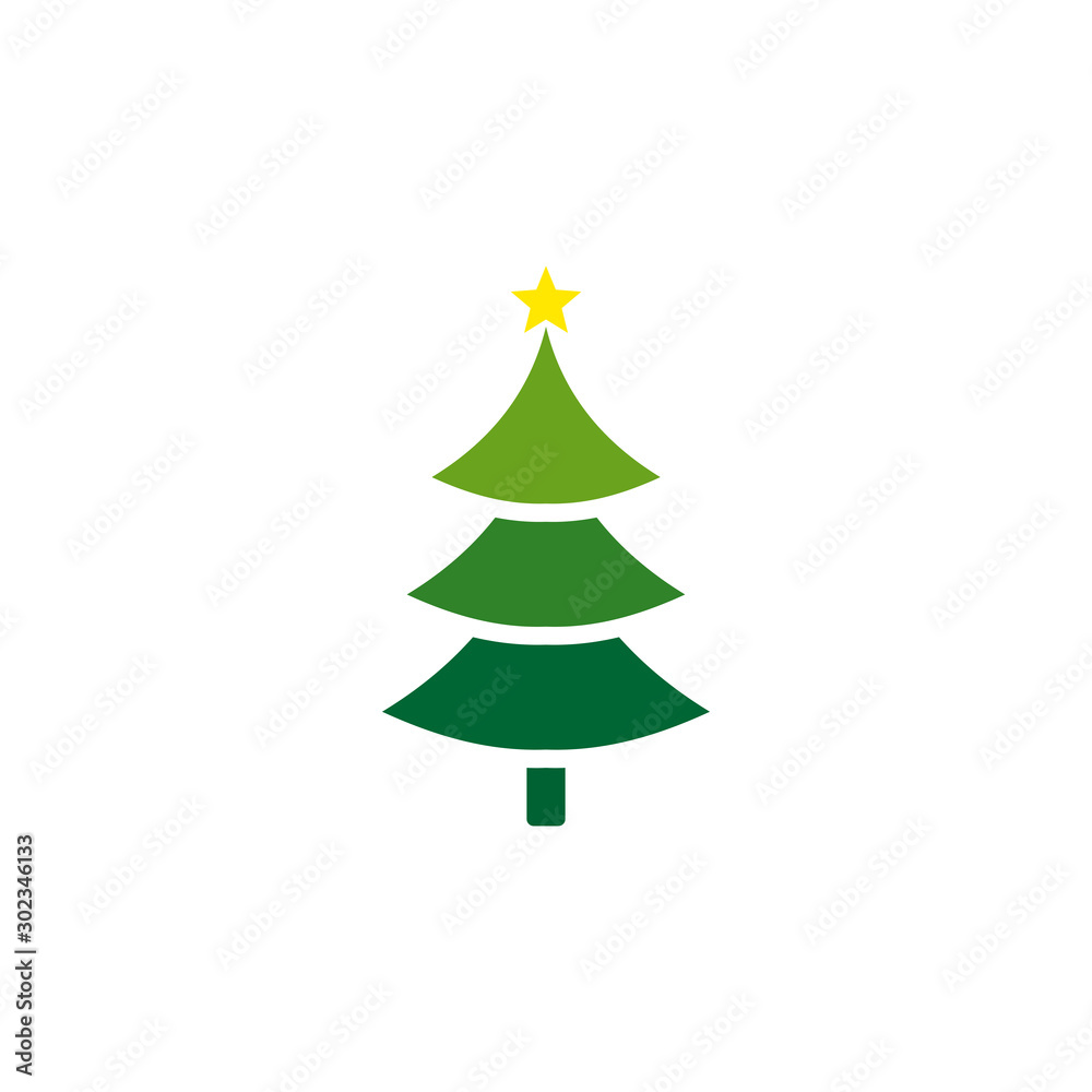 Christmas trees icon isolated on white background. Vector illustration. EPS10