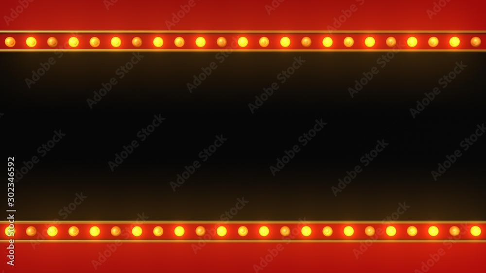 Red marquee light board sign retro on white background. 3d rendering Stock  Illustration | Adobe Stock