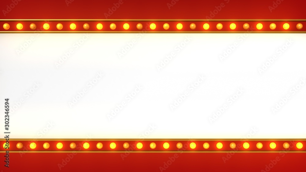 Red marquee light board sign retro on white background. 3d rendering Red marquee light board sign retro on white background. 3d rendering