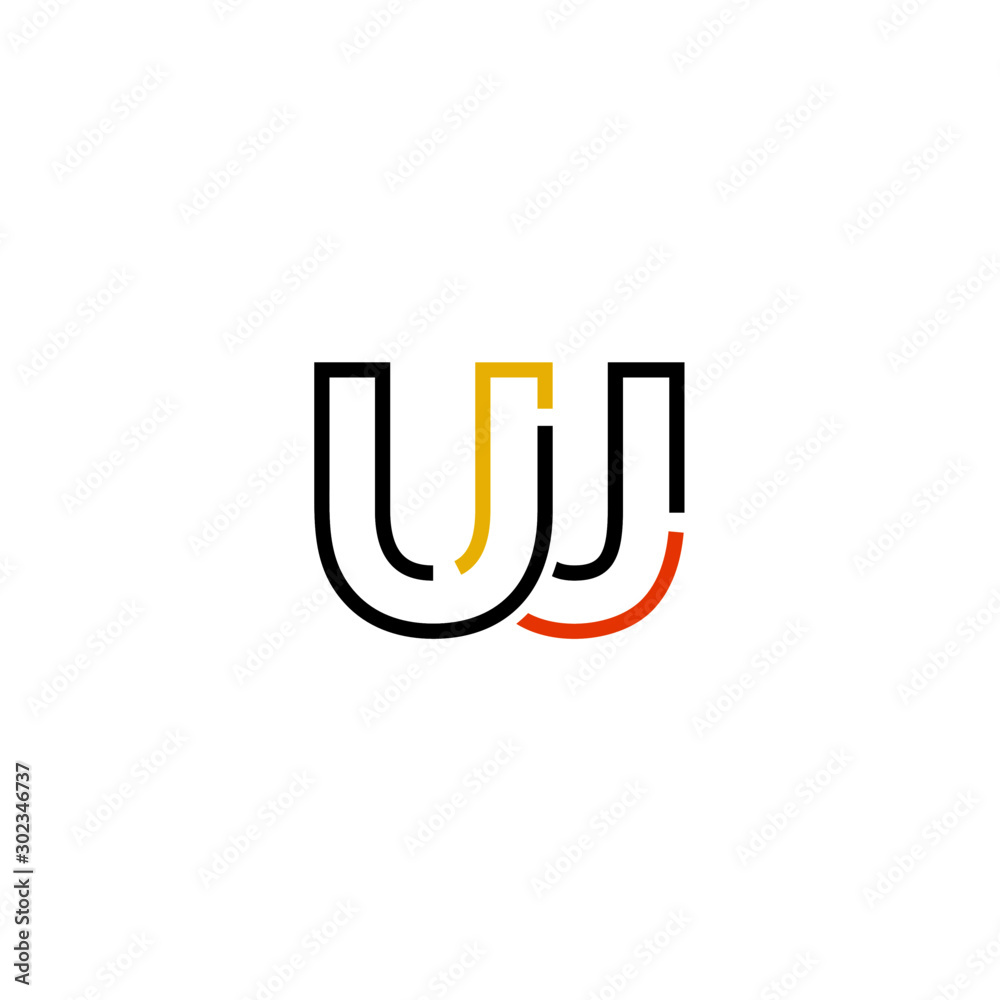 Letter UJ logo icon design template elements