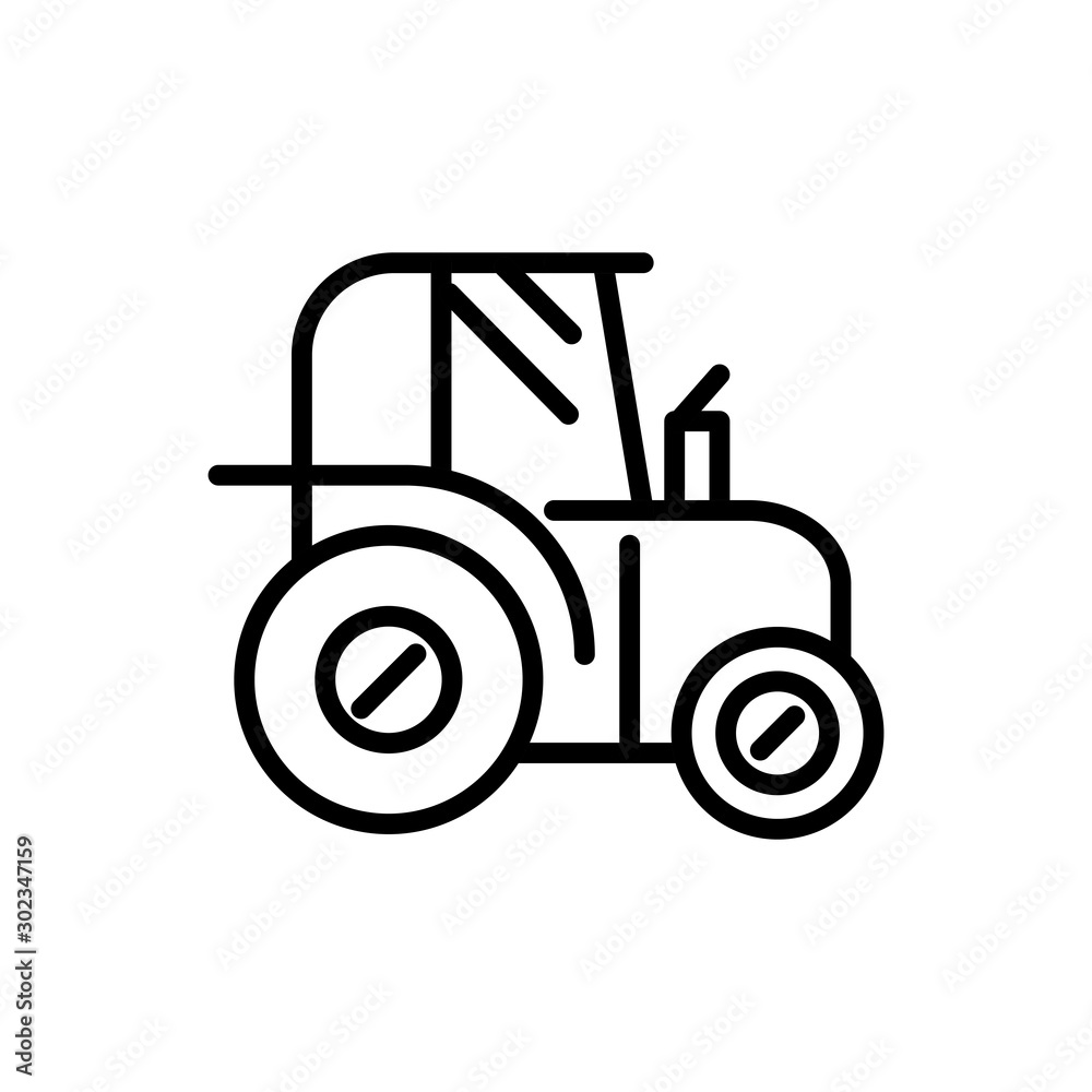 tractor rural agriculture thick line