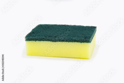 Isolated of household cleaning sponge