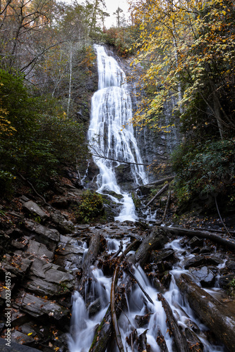 Mingo Falls near Cherokee  North Carolina in the Fall